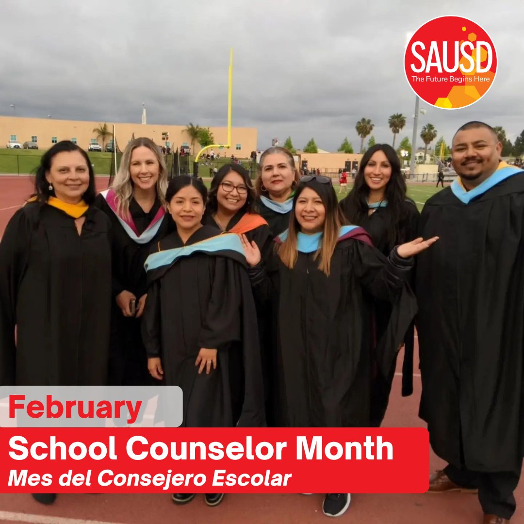👏🥳The Board of Education has proclaimed February 2024 as School Counselor Month, recognizing the impact that counselors have in helping students achieve success in school and career planning. Thank you for the many ways you help our scholars! 
#WeAreSAUSD #SAUSDBetterTogether