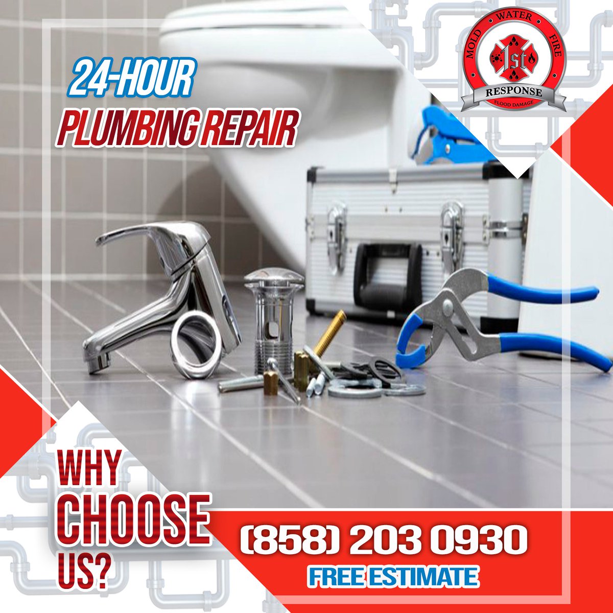 PlumberResponse's tweet image. Call any time, day or night for emergencies. We offer round-the-clock 24/7 emergency plumbing services! 📷

📷 Call the experts at 1st Response Plumber.
☎ (858) 203-0930
📷 1stresponseplumber.com

#SanDiegoPlumber #EmergencyPlumbing #RoundTheClockService