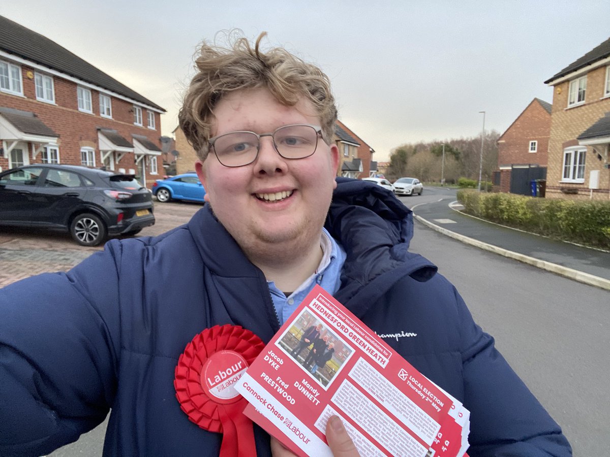 Great to be out canvassing in my Own ward of Hednesford Green Heath. Greet to speak to residents about the local issues including anti social behaviour and boy racers. Still a little weird to see my face on the leaflets. Thank you to Alex from Birmingham labour students for…