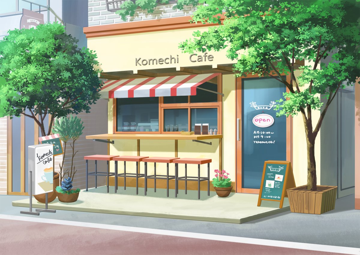 カフェのイラストから3枚 お店ごとに個性が出せるので、楽しい