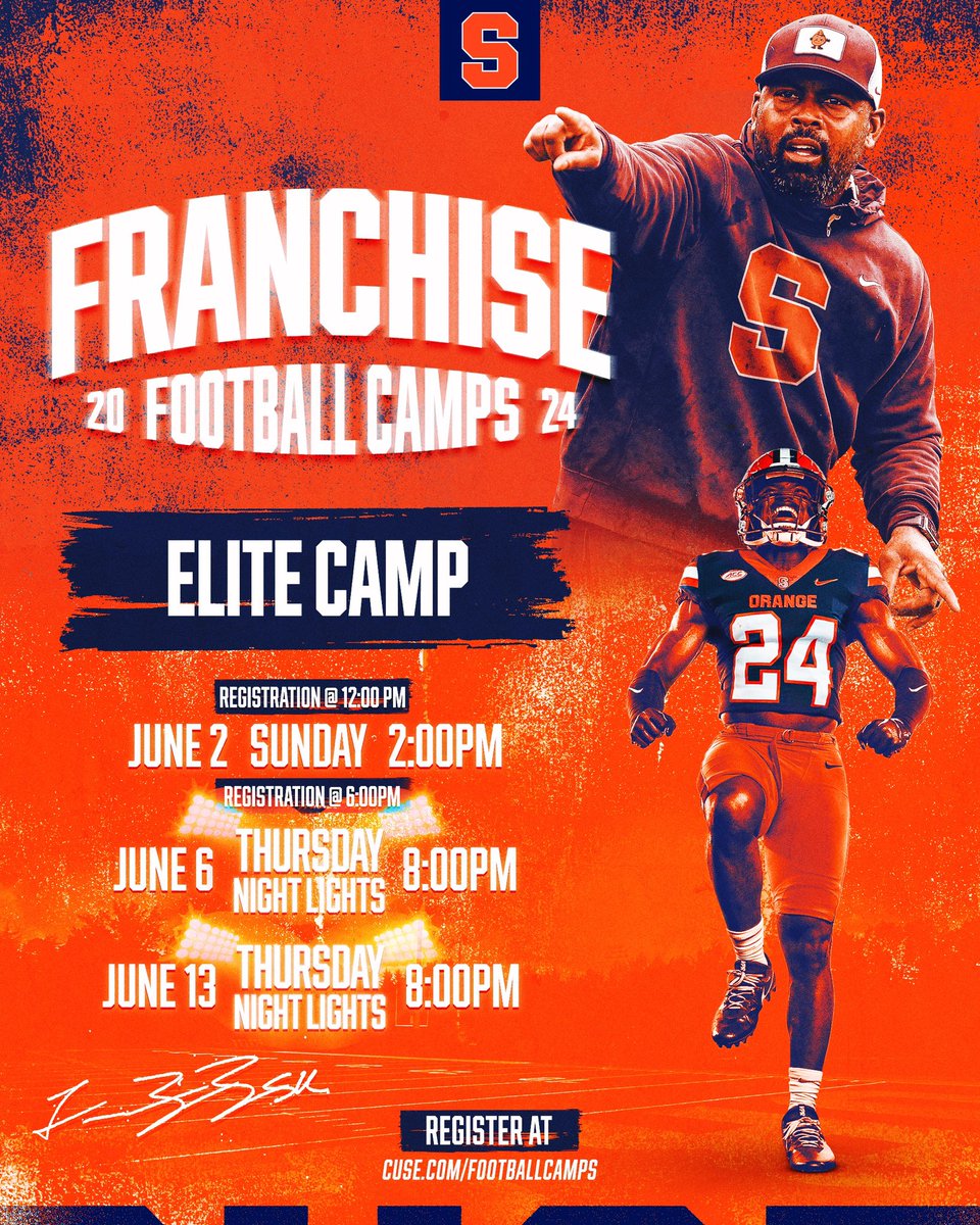 Franchise Football Camps 2024! Come compete and get coached up by the best staff in the country 🍊🍊