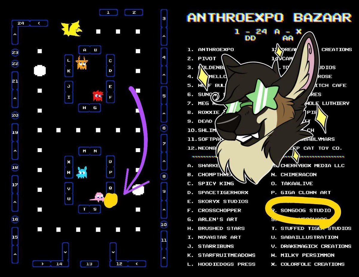 SongdogStudio's tweet photo. I'll see y'all this weekend at AnthroExpo 2024: 8-bit heroes! this weekend in the AA at table space 'R'~

I'm part of the vendor bingo so if you spend at least $10 you'll get my stamp!

Please come see what I've been up to and say hi if you are attending ✨ https://t.co/0DVRgrM6jN