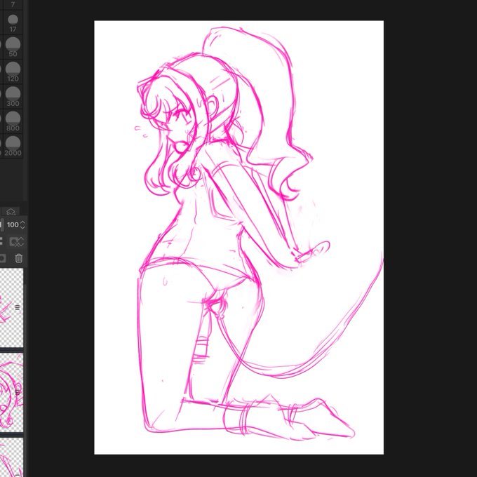 コミッションラフ。白スク 