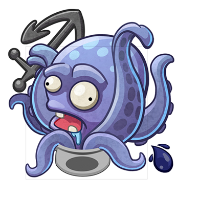 Unused art of Neptuna's Octo-Pet card being a blueish-purpley