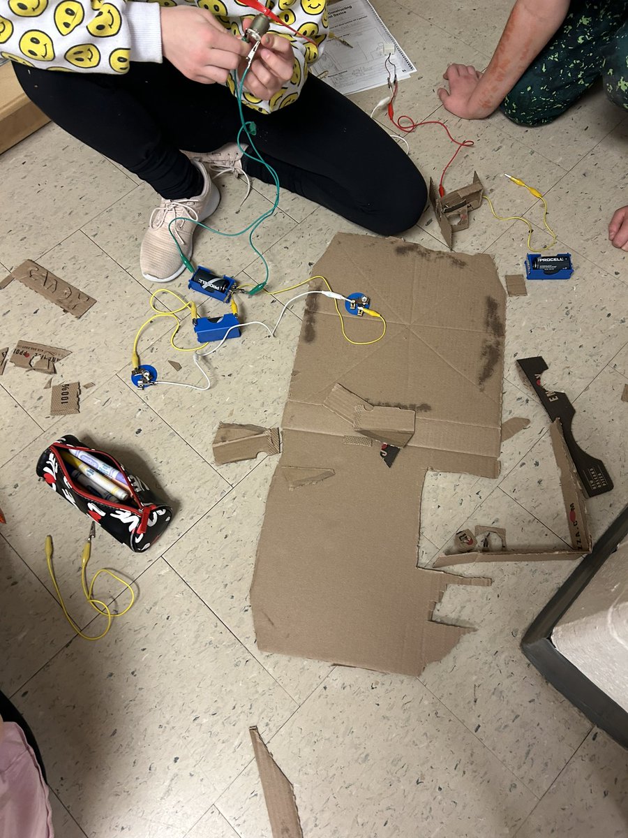 Our electrical devices are coming together. We’ve got board games, an ice rink, a train, and more! Stay tuned for the finished projects.