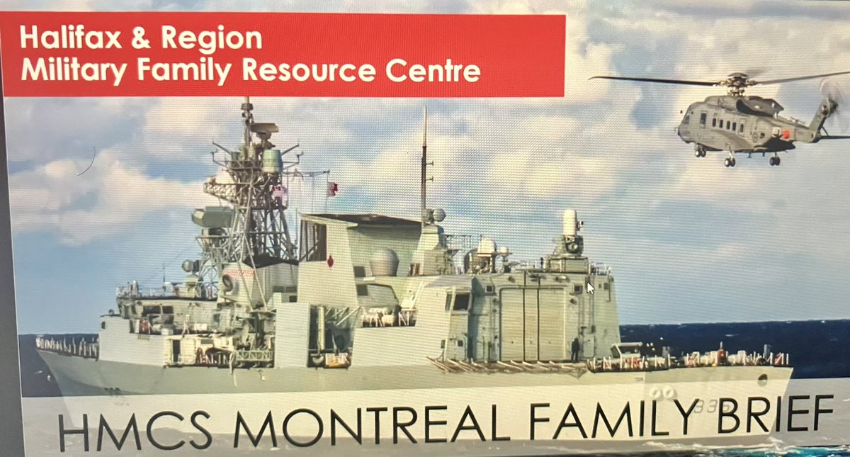 Tonight was an important stop on HMCS MONTREAL’S  road to deployment with the brief to families. What supports are available through the MFRC, benefits and allowances, the all important mail/care package process. Lots of great info for families and friends of the crew.