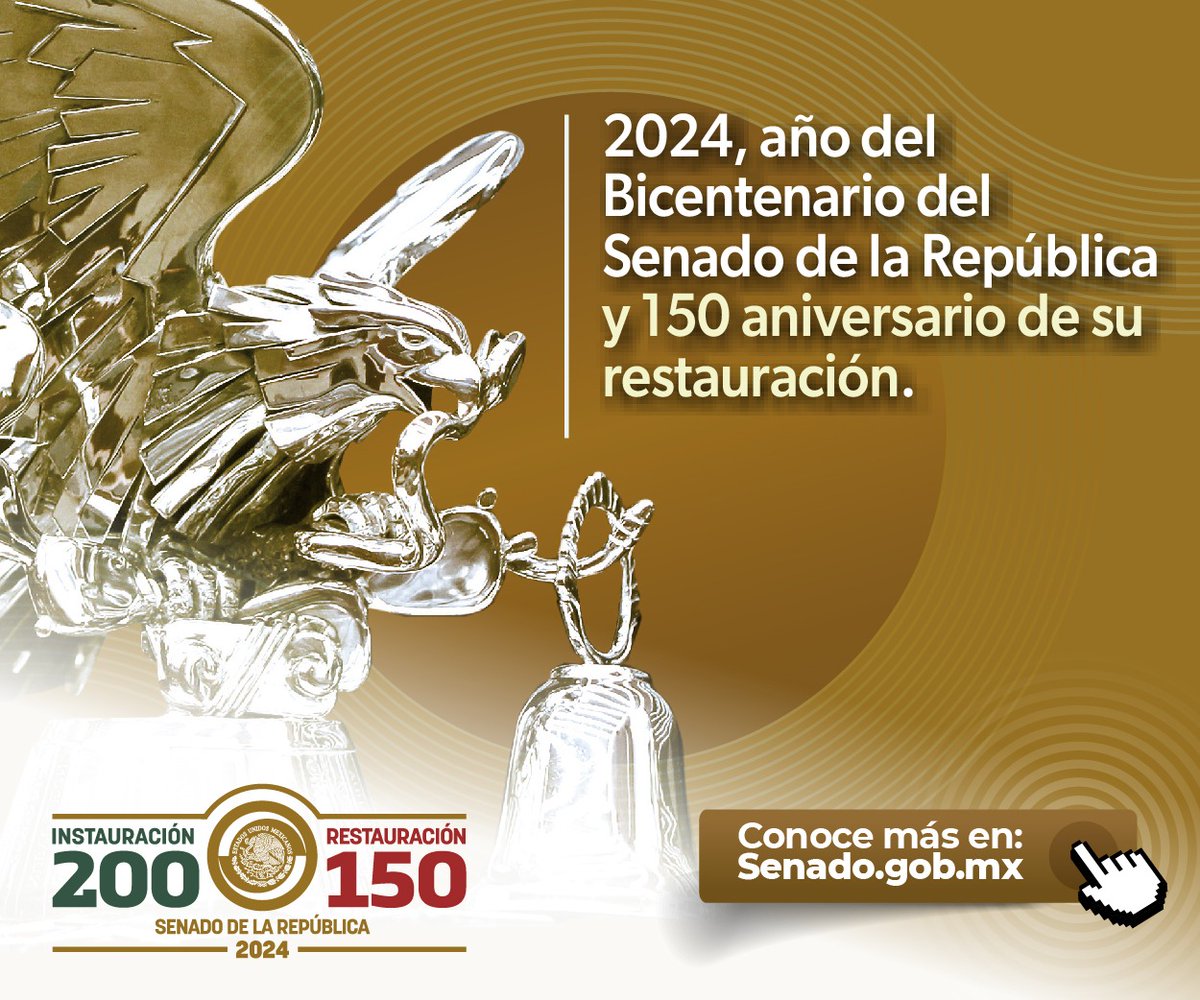 El Senado de la República celebra su bicentenario y los 150 años de su restauración. Dos momentos clave que han moldeado nuestra legislación y democracia. 
@senadomexicano #Senado #BicentenarioSenado #150AñosRestauración