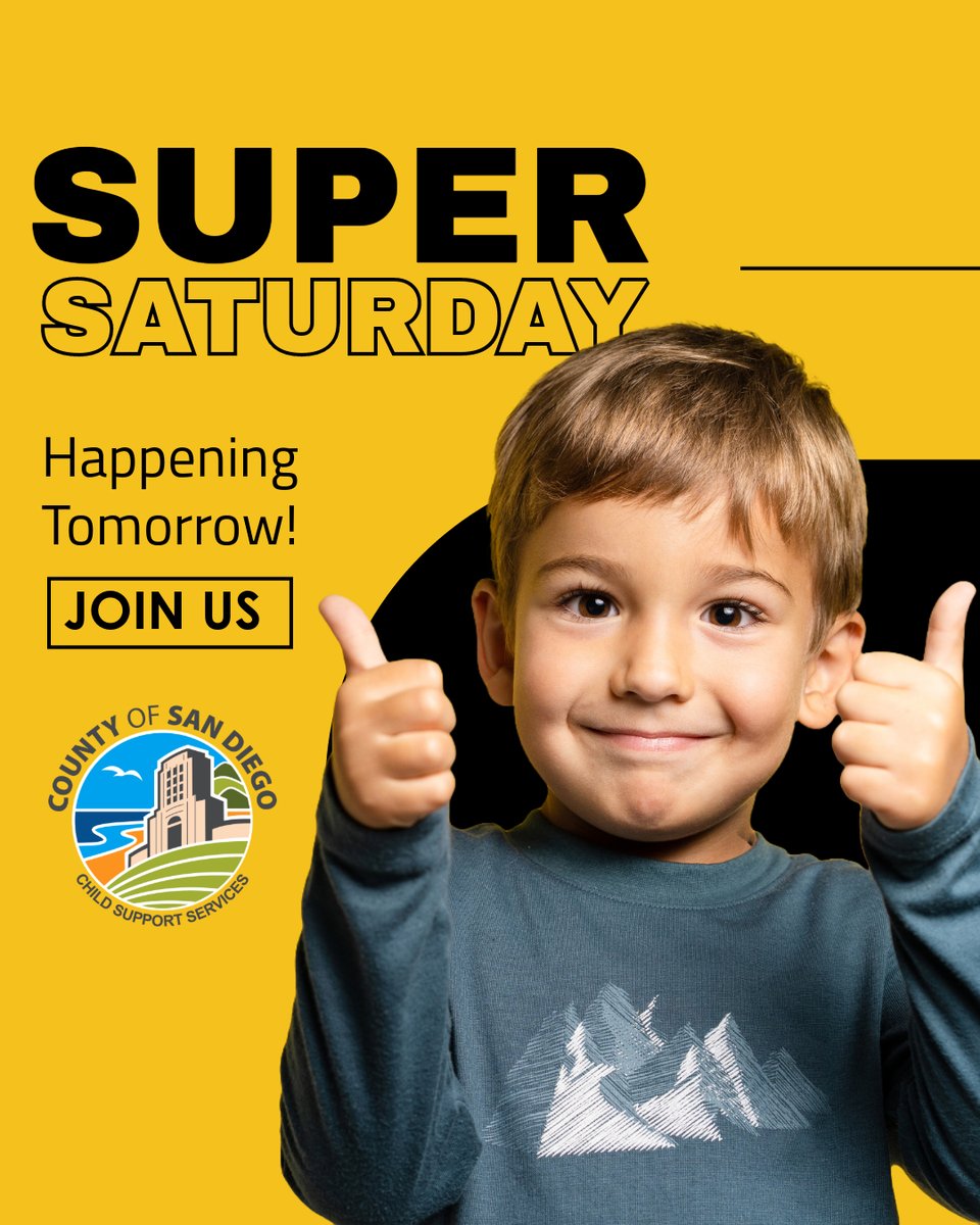 SDChildSupport's tweet photo. Reminder: We are OPEN TOMORROW, February 10, in National City from 9AM - 1PM. Can't make it in person? Schedule a virtual meeting at https://t.co/AioXivcbZU or click https://t.co/KfCe3JrFaB to meet instantly. #SDChildSupport https://t.co/c0y4ZtabSB