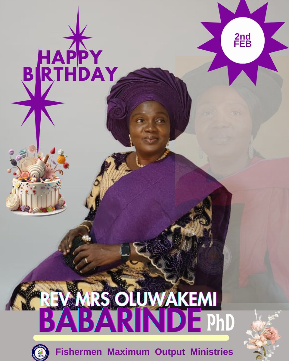 okbabarinde's tweet photo. Today, February 2,2024, I joined Fishermen Maximum Output Ministries to celebrate our Matriarch, Rev.Mrs Oluwakemi Babarinde PhD. You are indeed a Precious, Prayerful, and Pastoral woman, wife, &amp; wonderful mother. Happy Birthday, my wife. You will keep enjoying God's grace always https://t.co/ZUjDPRJhyn