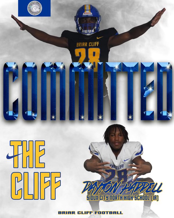 Dayton Harrell (@daytonharrell28) on Twitter photo After tons of thoughts, I am excited to announce my commitment to Briar Cliff University! Thank you to all the amazing family members, coaches, and friends that have helped me along the way!
<a href="/SCNorthFootball/">SC North Football</a> <a href="/BriarCliffFB/">Briar Cliff Football</a> After tons of thoughts, I am excited to announce my commitment to Briar Cliff University! Thank you to all the amazing family members, coaches, and friends that have helped me along the way!
<a href="/SCNorthFootball/">SC North Football</a> <a href="/BriarCliffFB/">Briar Cliff Football</a>