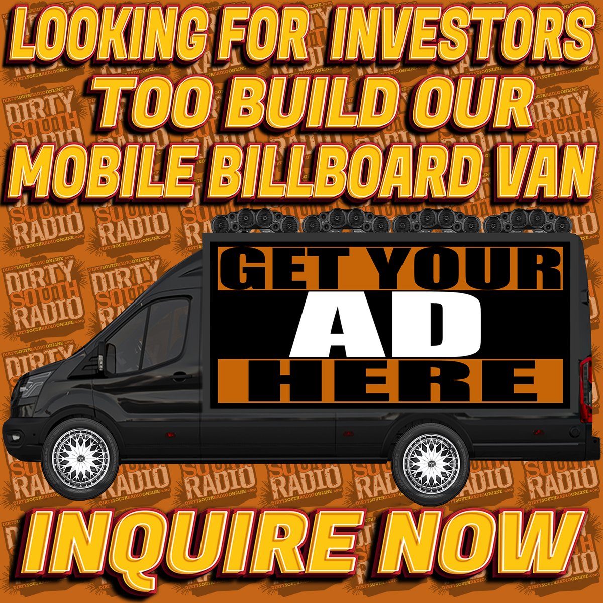 Dirty South Radio is seeking investors, donors, and supporters to assist in the development of our LED Mobile Billboard Van. If you believe you can contribute, click the link below to get involved. Here's our crowdfunding link: indiegogo.com/projects/inves…