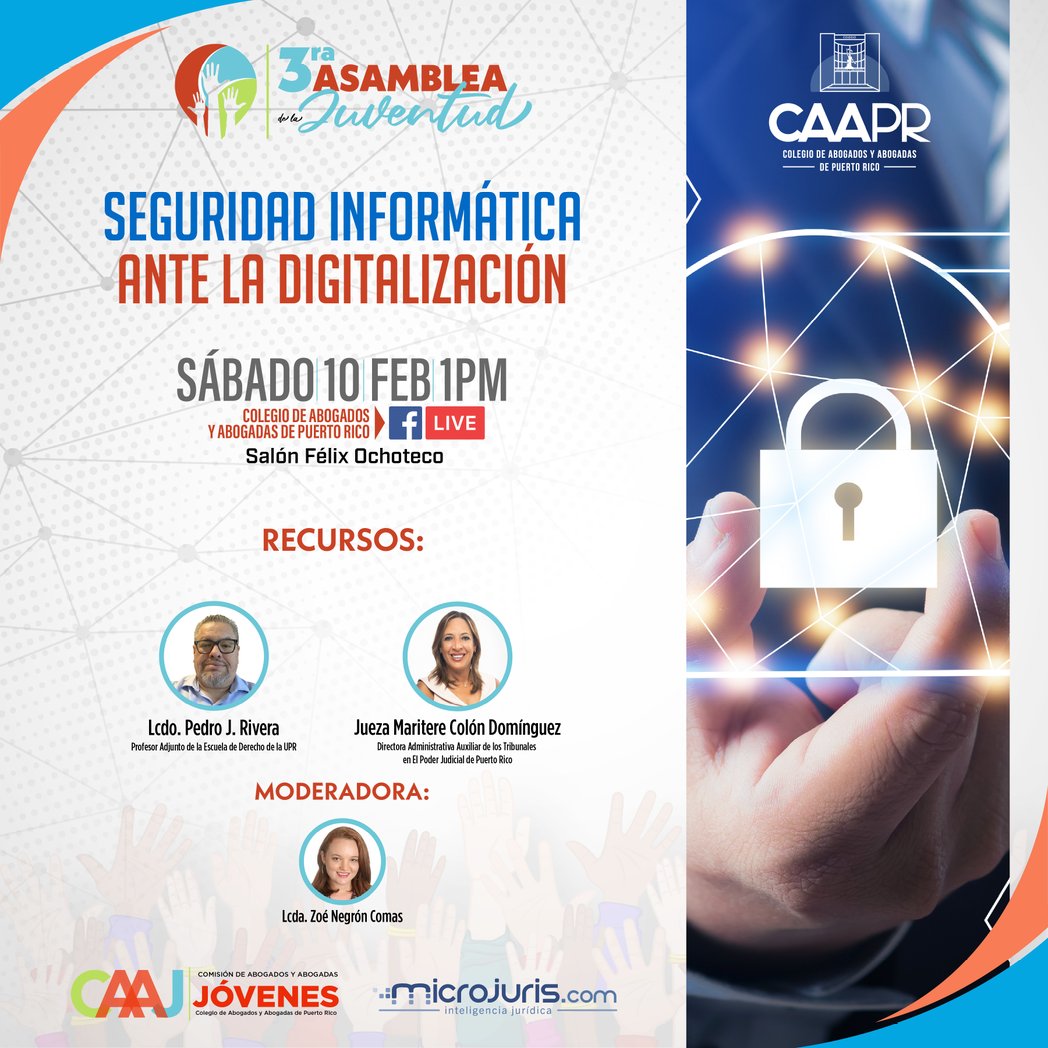 3ra Asamblea de la Juventud 
Ven a discutir los temas que nos afectan y a reflexionar sobre la tecnología como herramienta retante, pero domable para que funcione en nuestro favor. #ColegioSiempre #ColégiateAhora #ColegioSolidario