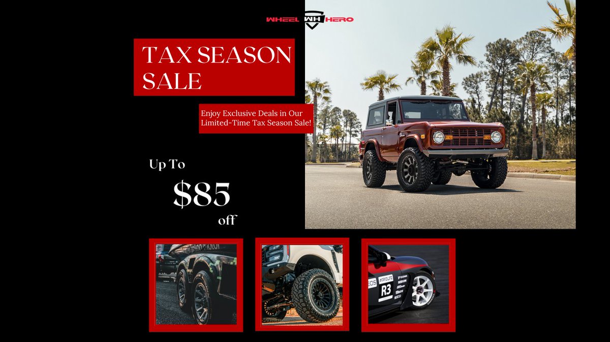 Roll into savings this tax season! Enjoy up to $85 off on wheels and tires. Drive into a stylish and budget-friendly upgrade today. 💰🚗 #TaxSeasonSale #WheelAndTireDeals