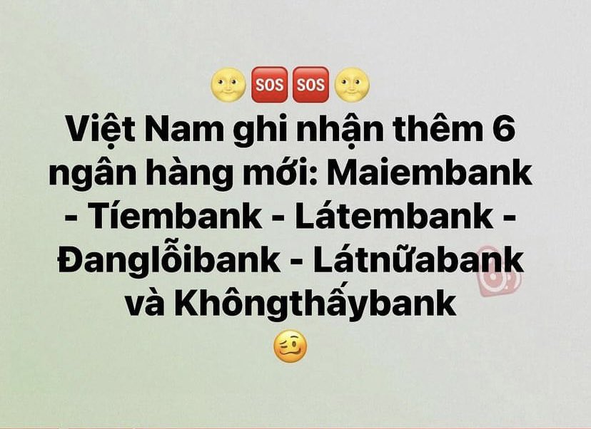 anhtucrv's tweet photo. Sắp tết nhu cầu tăng cao nên Việt Nam mở rộng quy mô thêm các ngân hàng để mọi người tiện giao dịch 😀 https://t.co/3GG9fL1Wzy