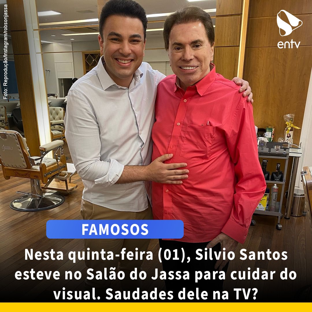 EstreiaOfc's tweet photo. Na tarde desta quinta-feira, 1º de fevereiro, #SilvioSantos esteve no #SalãoDoJassa em São Paulo para cuidar do visual. Nas redes sociais, os cabeleireiros #Jassa e seu filho #RobsonJassa compartilharam fotos ao lado do apresentador e empresário, alegrando os fãs do Rei da TV. https://t.co/qmVIKknOot