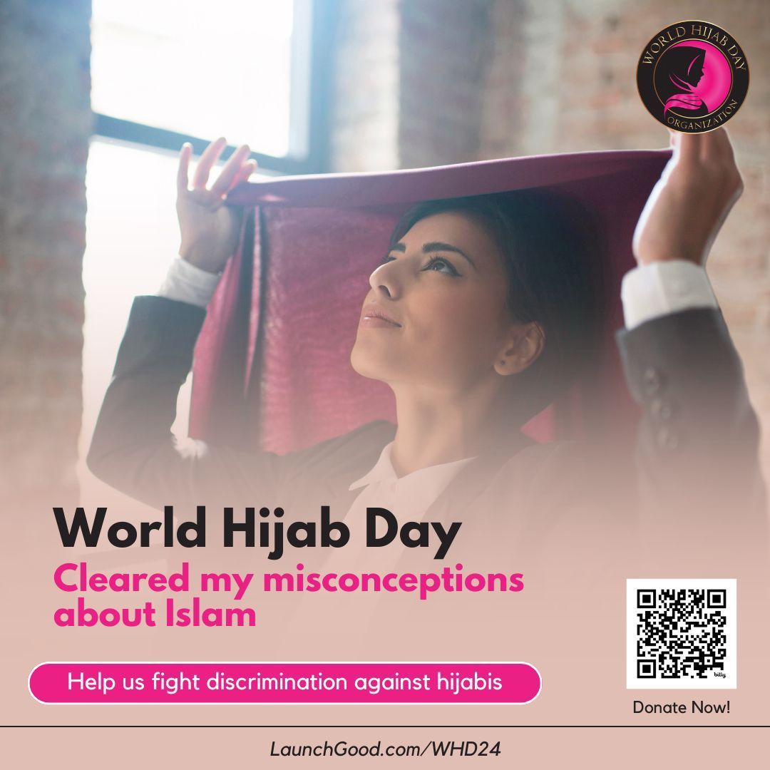 WorldHijabDay's tweet photo. Join us in the fight against discrimination targeting hijab-wearing girls and women with a donation of $10, $25, $50, or $100. Your donation will be matched by LaunchGood, doubling your impact with a $5000 match. Donate now to make a difference:

 https://t.co/XQvuyFXjnN https://t.co/4LULAneHOr