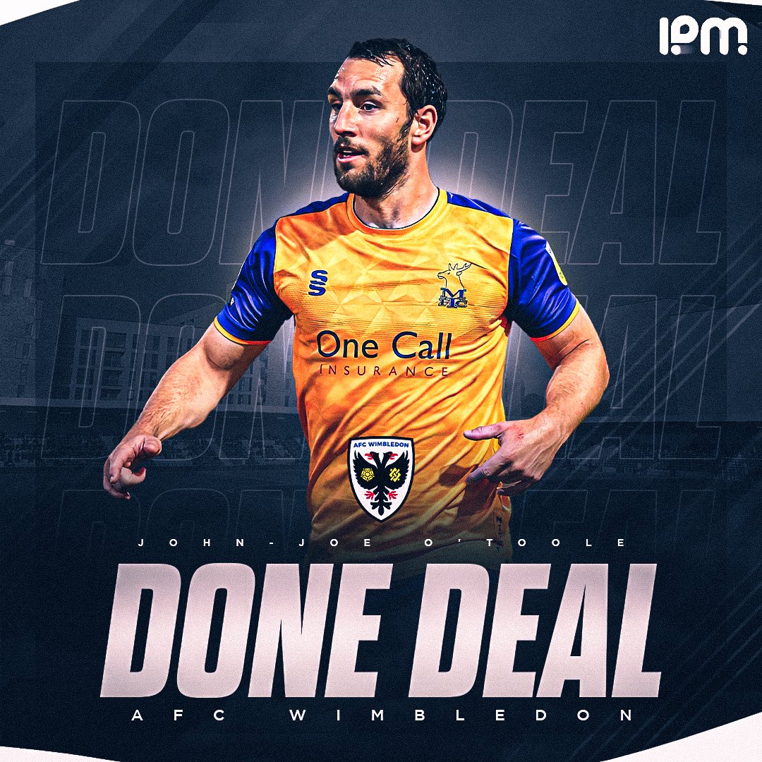 ✍🏻 Congrats <a href="/johnjoeotoole/">john-joe o'toole</a> on signing for <a href="/AFCWimbledon/">AFC Wimbledon</a> 👏🏻
We wish you all the very best! ⚽️
#AFCW #EFL