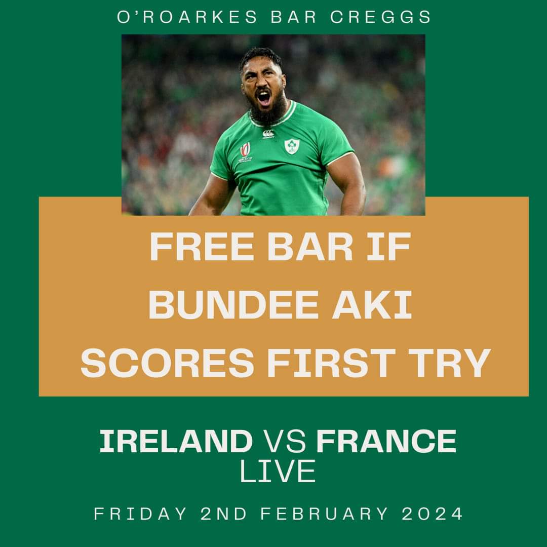 Roarkesbar's tweet photo. Kicking off the Six Nations with....Bundee Aki! 

5 Trys in 5 World Cup Games last year! 💪🏽

See you this Friday for KO at 8pm! https://t.co/xxFnER516L