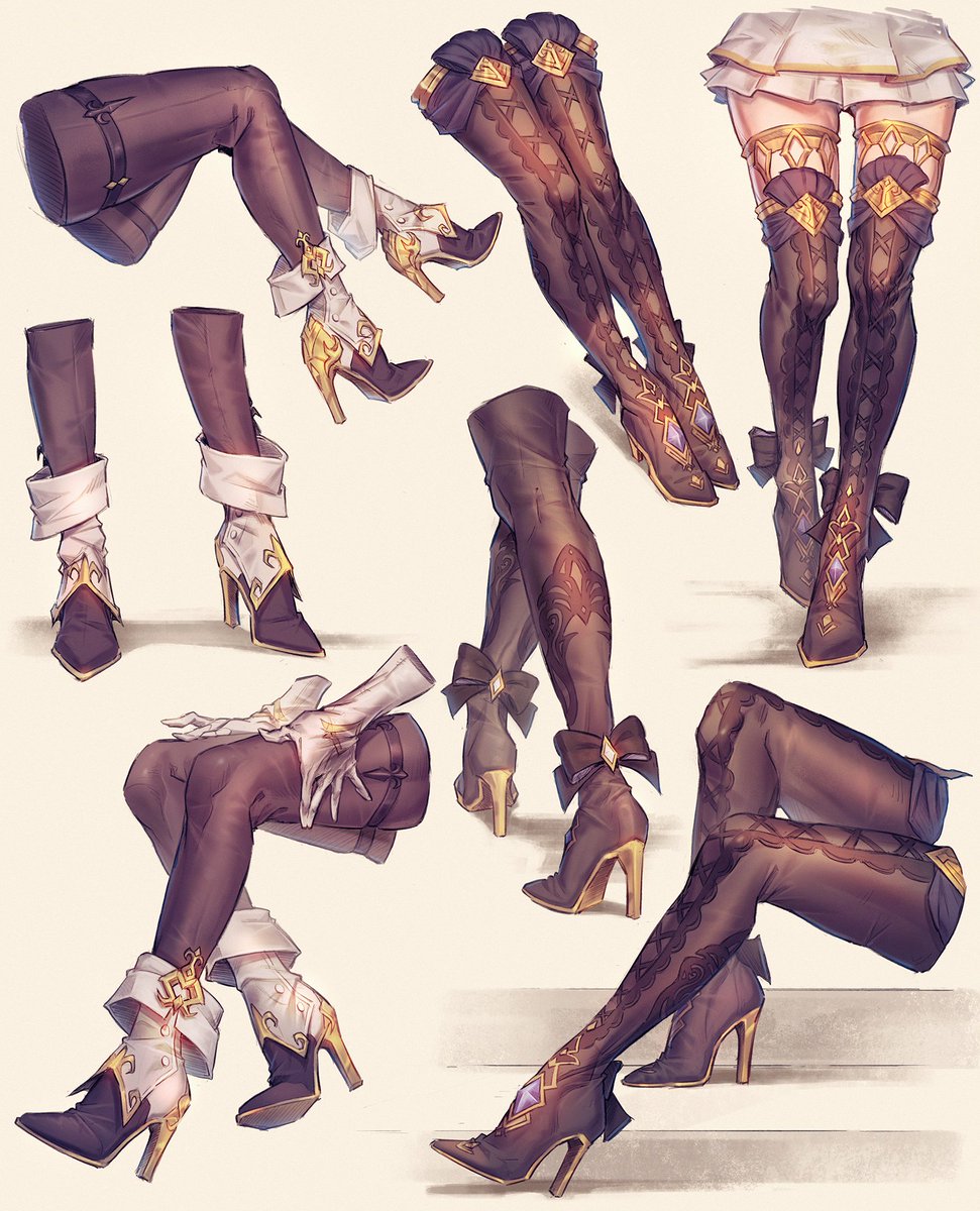 The finished leg study✨#GenshinImpact #原神 #Navia #Clorinde #clorivia