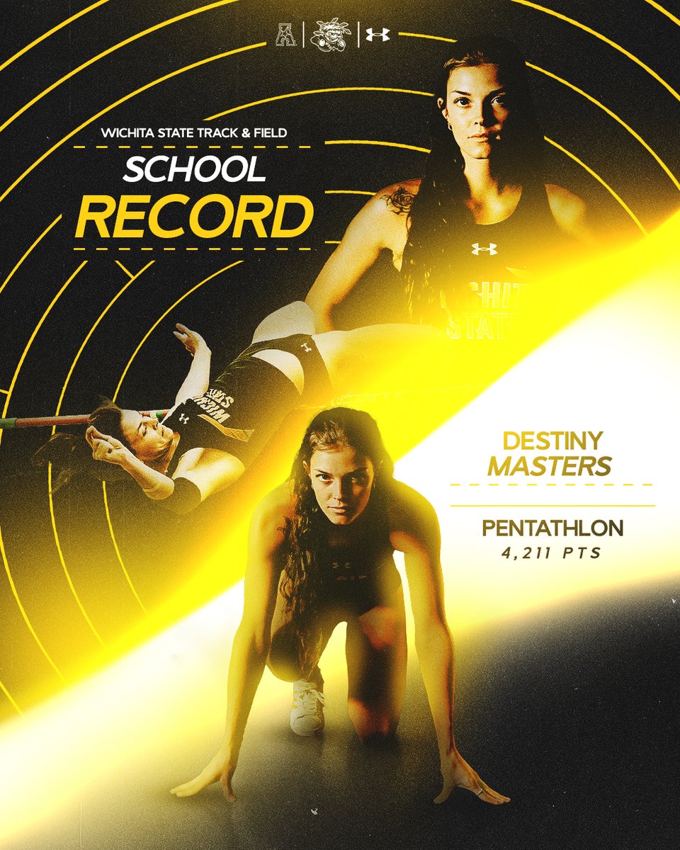 Destiny Masters breaks her own school record in the pentathlon to win the K-State Multis with 4⃣,2⃣1⃣1⃣ points!