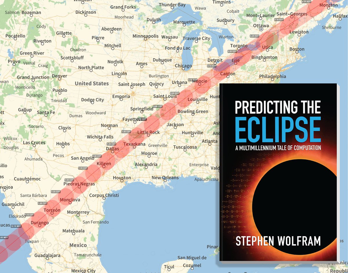 How do we know (exactly) when and where an eclipse (like the one coming up on April 8) will happen?  I just published a small book that tells the story: an inspiring tale of science, mathematics and computation spanning more than two thousand years...
amazon.com/Predicting-Ecl…