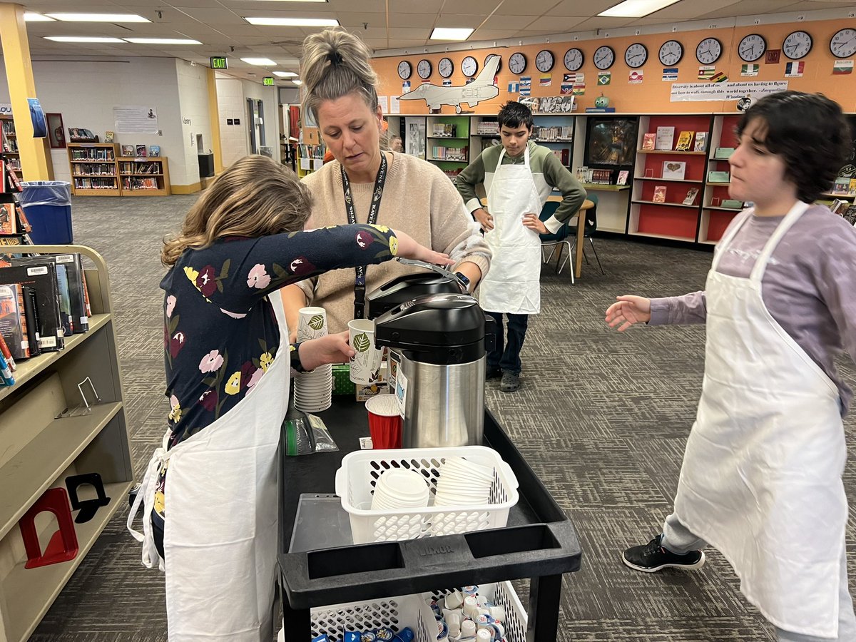 ommsaacps's tweet photo. Our coffee baristas were hard at work delivering coffee and tea to staff around the building today! Thank you Ms Mills for all your awesome work with our ACC program! #inclusion #onestepatatime #aacpsback2awesome #belonggrowsucceed #patriotpride https://t.co/wYh2017KcO
