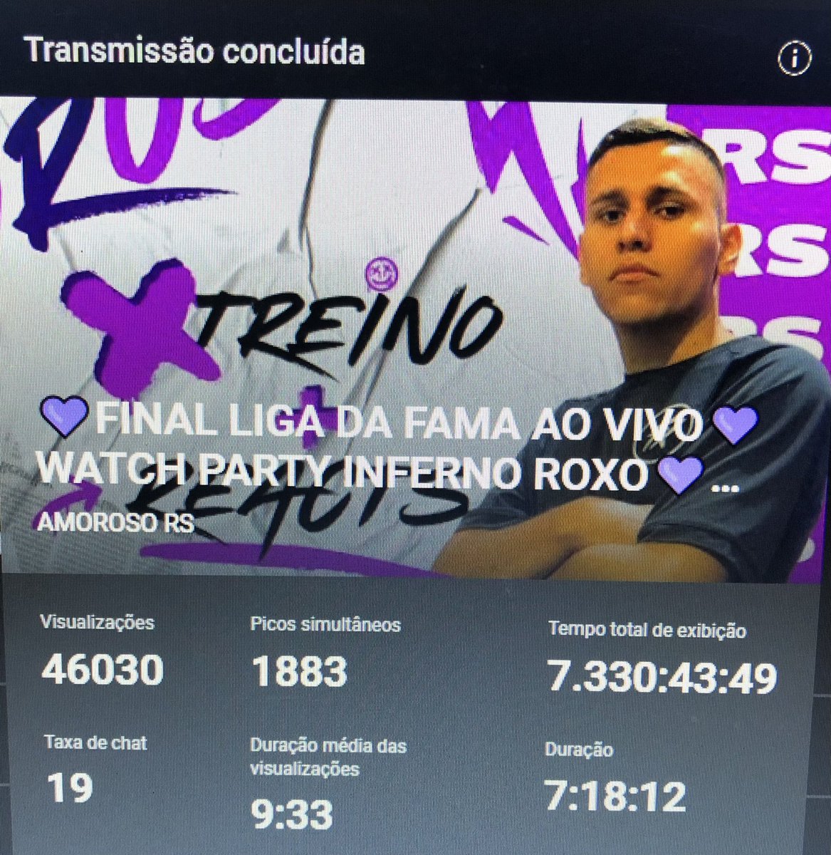 FxAmoroso's tweet photo. Vlw quem colou hoje tropa, +1 live braba concluída, tô muito feliz q vcs tão gostando do conteúdo, foi GG Los no camp amassaram e mereceram 💜🫶🏽 https://t.co/xXNw2Sbx6u