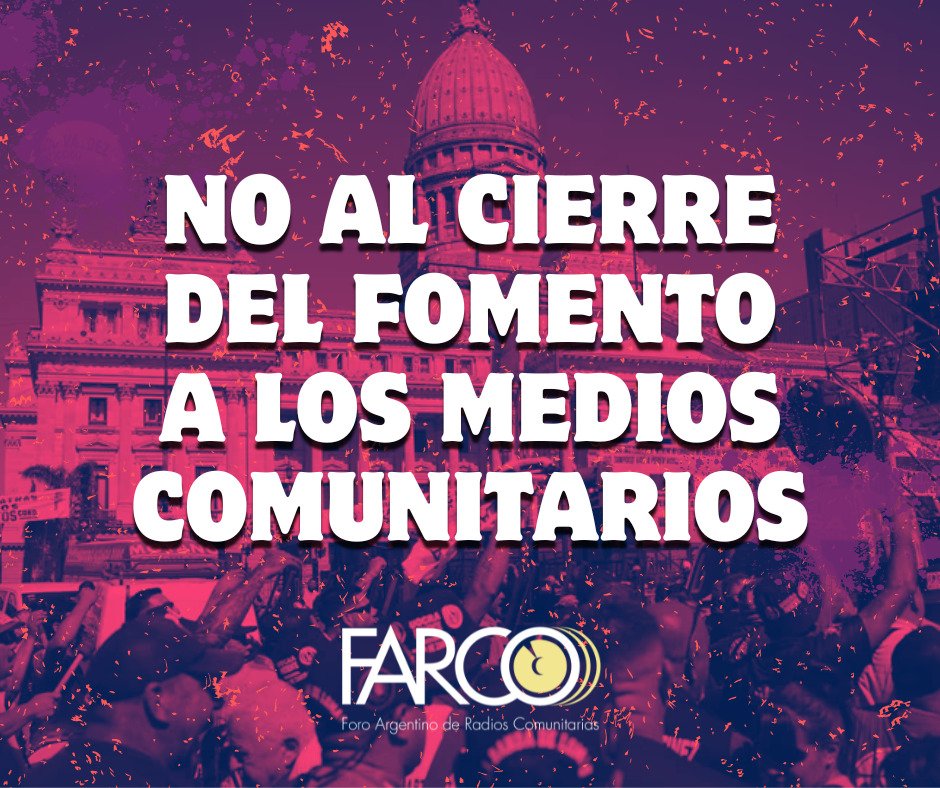 MilagrosaRadio's tweet photo. Nos encontramos en extrema preocupación por la posibilidad de la destrucción del fondo de fomento concursable para medios comunitarios, de frontera y de pueblos originarios, creado por ley en el 2009 y con más de diez años de ejecución.
@farcoargentina https://t.co/x31ZnzCNhY