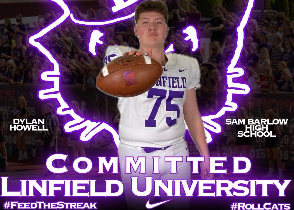 After a great home visit last night with <a href="/CoachSmithCats/">Coach Joseph Smith</a> and Coach Barnes. I’m excited to announce my commitment and be apart of <a href="/LinfieldFB/">Linfield Football</a>. Thank you everyone who helped me along the way! #catdome #feedthestreak 
<a href="/Barlow_Football/">Barlow Football</a> <a href="/CoachLinny/">Coach Linny- Linepro</a> <a href="/PrepRedzoneOR/">Prep Redzone Oregon</a> <a href="/BrandonHuffman/">Brandon Huffman</a>