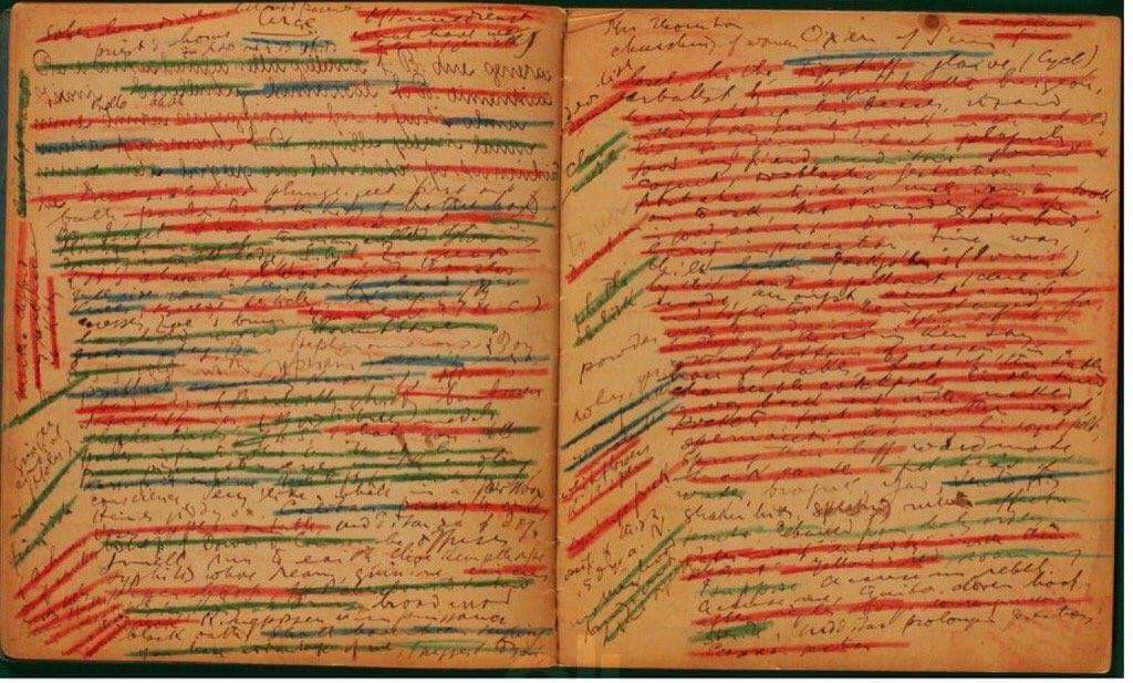 mnlolle's tweet photo. "Ulisses" es va publicar el 2 de febrer de 1922, en el 40è aniversari de James Joyce;  que va néixer el 2 de febrer de 1882. 

Pàgina manuscrita d''"Ulisses" https://t.co/CBdpRQjpic