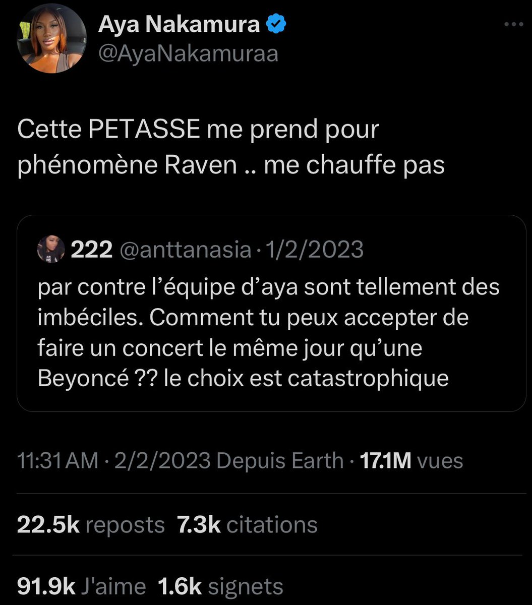 idollkod's tweet photo. Il y’a 1an aujourd’hui, #AyaNakamura lâchait son tweet le plus iconique à ce jour 

🪐 THREAD sur les tweets/story d’aya les plus drôles. https://t.co/79BsBl5zCF