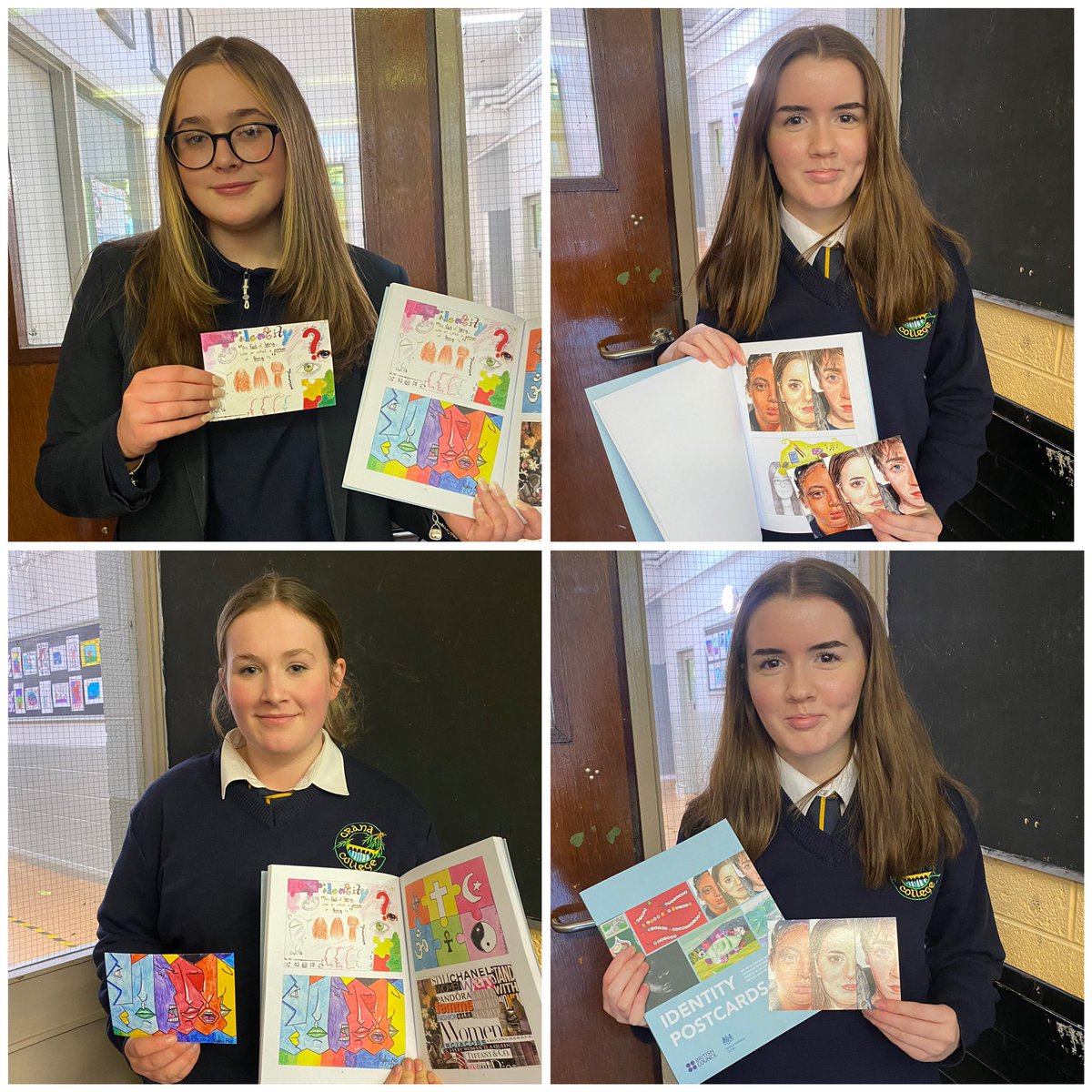 cranacollegeart's tweet photo. Ms Reddin &amp; her students at the launch of #CreativePostcards exhibition @IMMA. They were very proud to see their work on display in such a prestigious place &amp; also be featured in the accompanying catalogue. Thanks @F_Kilkenny  @ieBritish &amp;
@BritEmbDublin organising &amp; supporting https://t.co/Bd0fBX8EdD