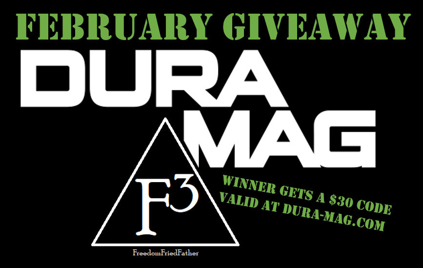 We have teamed up with <a href="/Dura_mag/">Duramag</a> to give away a $30 code valid at dura-mag.com.

To Enter:
-Follow <a href="/FreedomFriedF/">FreedomFriedFather</a> &amp; <a href="/Dura_mag/">Duramag</a> 
-Repost &amp; Like this tweet
-Tag a friend in a reply (each separate reply w/ tag = 1 entry)
Winner announced 2/8 7:30pm CST.
 
 USA/18+ Only,