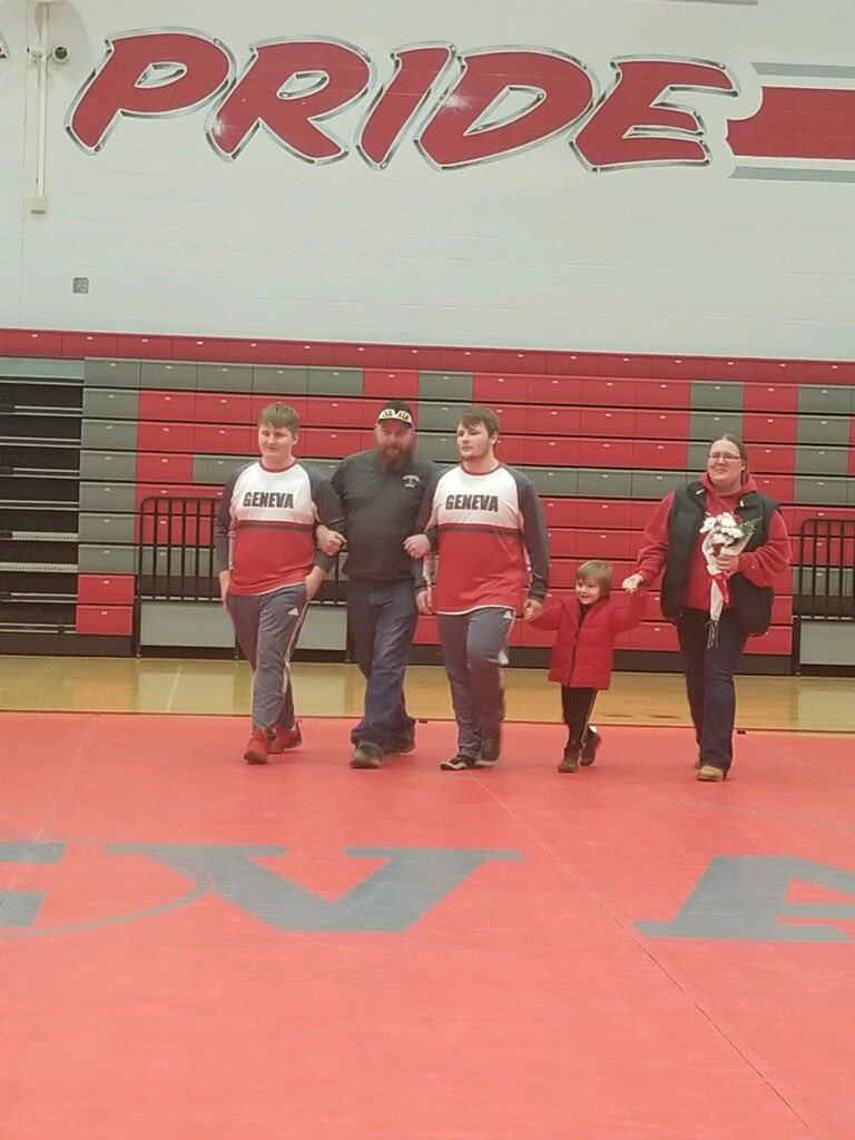 AthleticsGeneva's tweet photo. Geneva Wrestling Senior Night! Congratulations to our young men! https://t.co/ZbCNvLyGCr