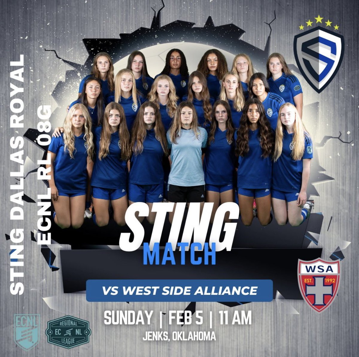 A road trip to Tulsa this weekend for our first league play of the spring! 🚙  

<a href="/NickSoutar/">Nick Soutar</a> <a href="/StingSoccerClub/">Sting Soccer Club</a> <a href="/StingECNLRoyal/">Sting Royal ECNL & ECNL-RL</a> <a href="/ImYouthSoccer/">ECNL/GA/Recruiting/College Soccer</a> <a href="/ImCollegeSoccer/">College Soccer Truth ™</a> <a href="/PrepSoccer/">Prep Soccer ⚽️</a> <a href="/TheSoccerWire/">SoccerWire</a>