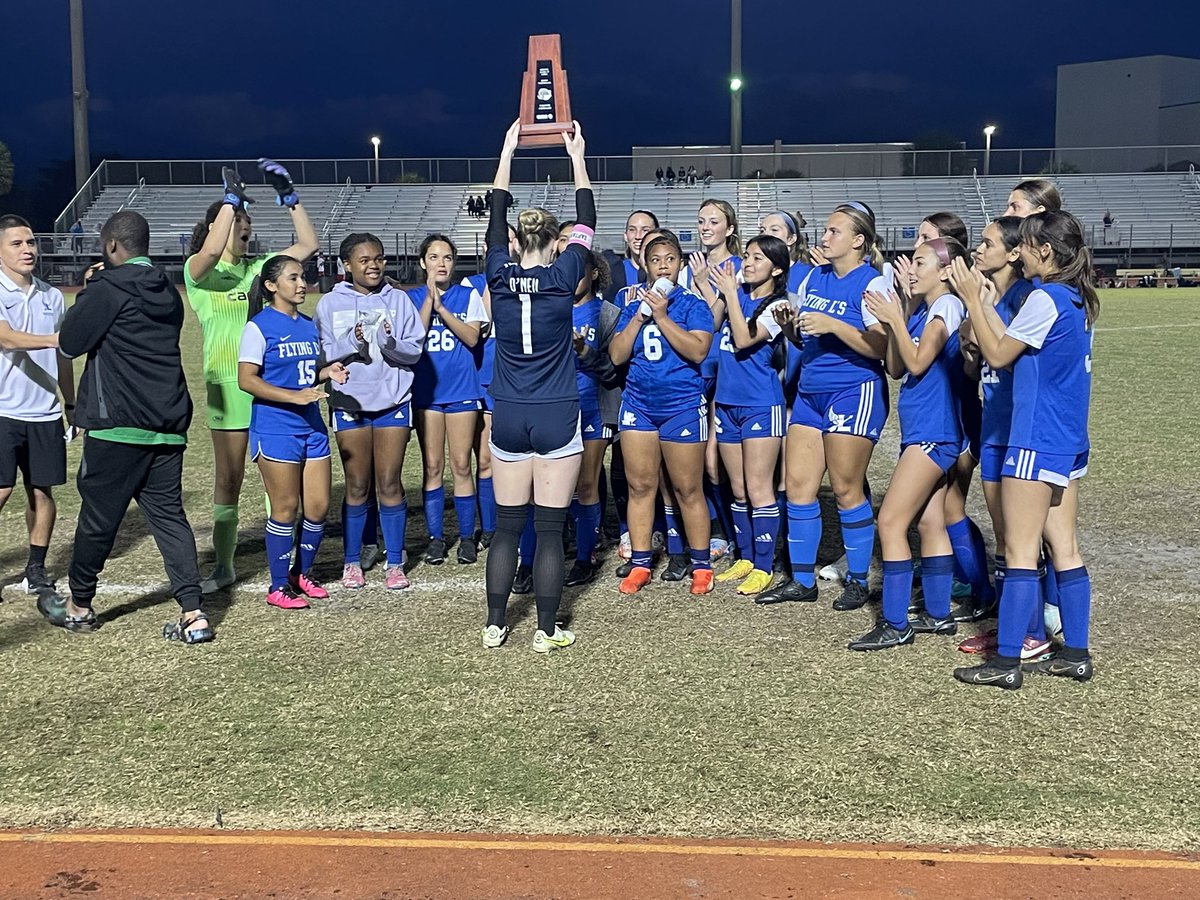 Congratulations to the Flying Ls Girls Soccer team for capturing the district title tonight. The win gives the girls back to back district trophies. Way to go ladies.