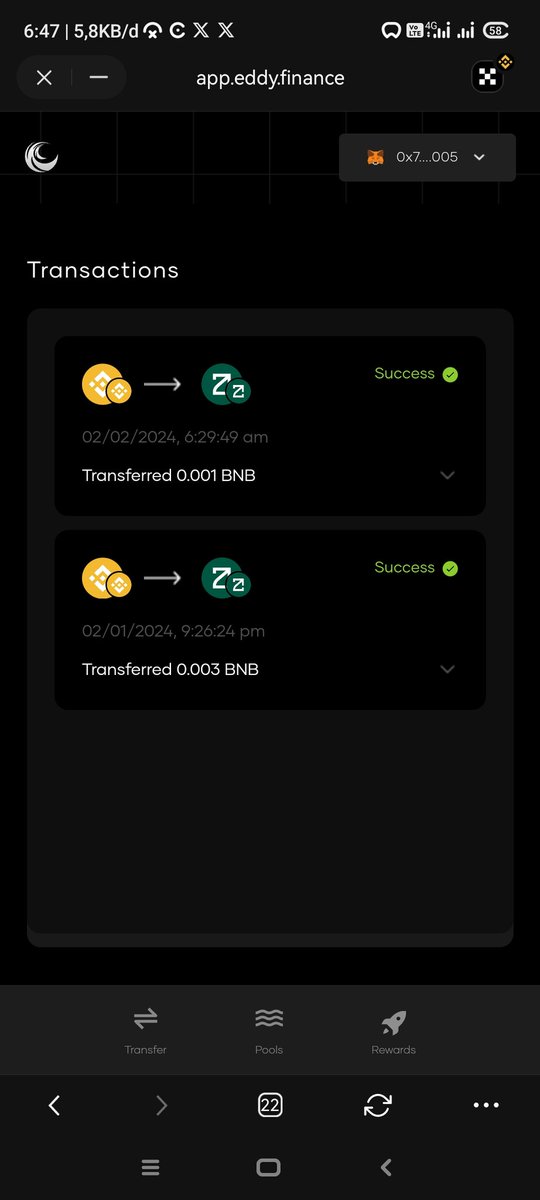 Vkarv1's tweet photo. @eddy_protocol @zetachain I bridge for 2 transaction. But only 1 transaction found 

0x37396fd980531ce8780c433201b897b9c6ff84fac63aae8e316b8658260b40ce

Any rescue? https://t.co/JFAYQ4Zt9z