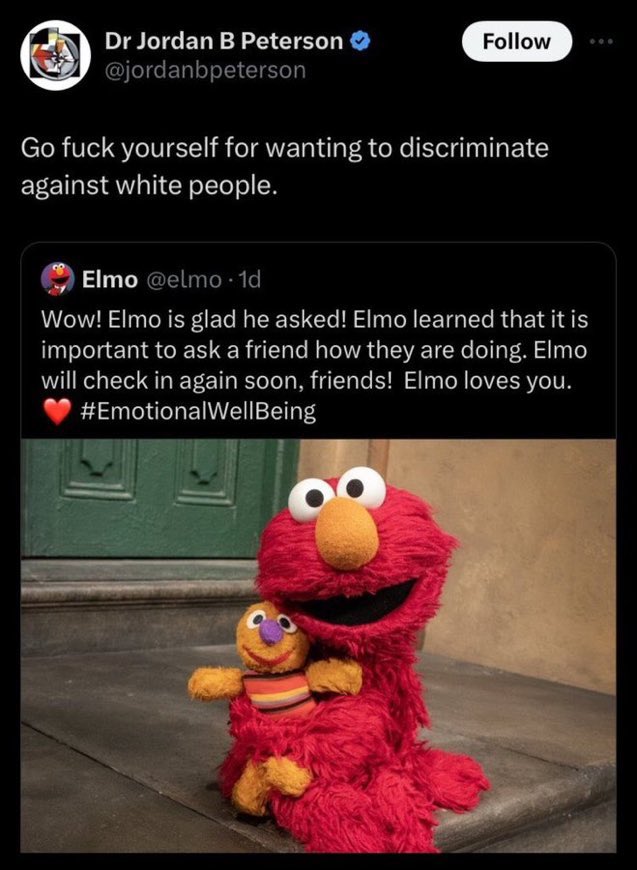 Telling a Muppet to go fuck themselves is a level of Incel Anger I haven’t seen yet