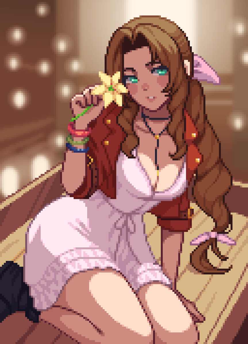 Yummykon's tweet photo. Aerith Gainsborough 🌺🌷

#pixelart #FF7Rebirth #FF7 https://t.co/njxHgZWSB8