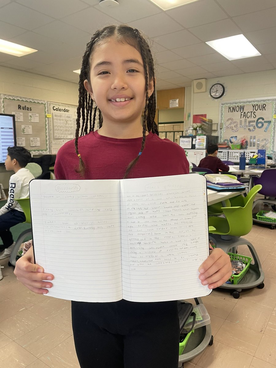 When your student loves this weather unit so much, she goes home and does more research on her own “just because!” 🌨️❄️💙 <a href="/MsFeibusch/">Kathryn Feibusch</a> <a href="/SEM_Dalers/">SEM Dalers</a>