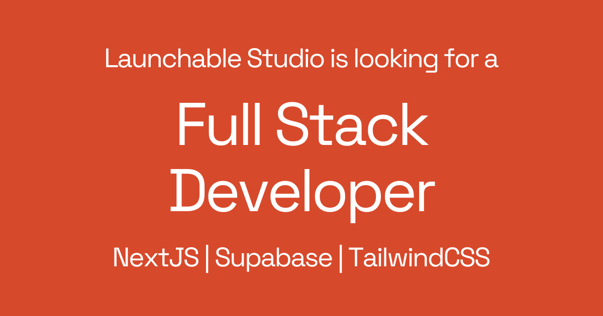 I'm looking for Full Stack Developers to join launchable.studio as contractors 👀

Your job will be to build simple web app MVPs.

The offer is fully remote, with full time flexibility.

I expect you to be independent and to ship fast.

I'm looking for experienced devs that