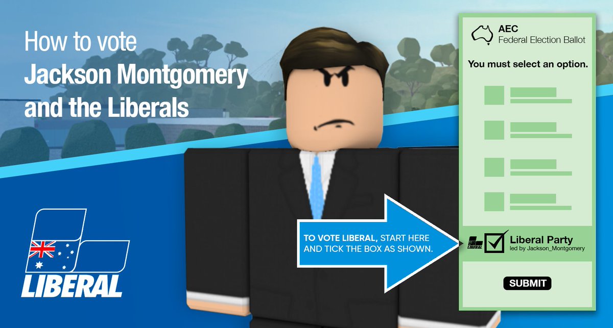 🗳️ VOTING HAS OPENED, time to cook!

Head down to Byron Bay and cast your vote for the Liberal Party!

roblox.com/games/51066755…