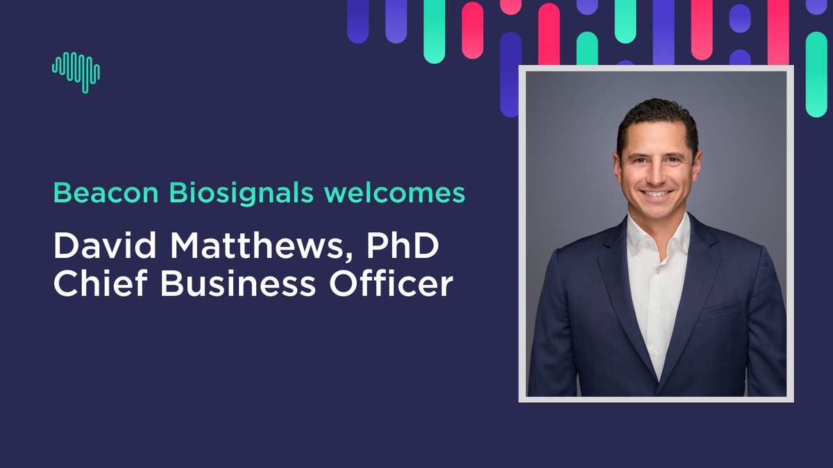Beacon Biosignals (@biosignals) on Twitter photo We’re thrilled to welcome Dr. David Matthews as Beacon’s newly appointed Chief Business Officer! David has a scientific background in neuro and AI, and has helped commercialize breakthrough treatments and products that improve patients' lives.
lnkd.in/gnBEuau2 <a href="/e2pi/">David Matthews</a> We’re thrilled to welcome Dr. David Matthews as Beacon’s newly appointed Chief Business Officer! David has a scientific background in neuro and AI, and has helped commercialize breakthrough treatments and products that improve patients' lives.
lnkd.in/gnBEuau2 <a href="/e2pi/">David Matthews</a>