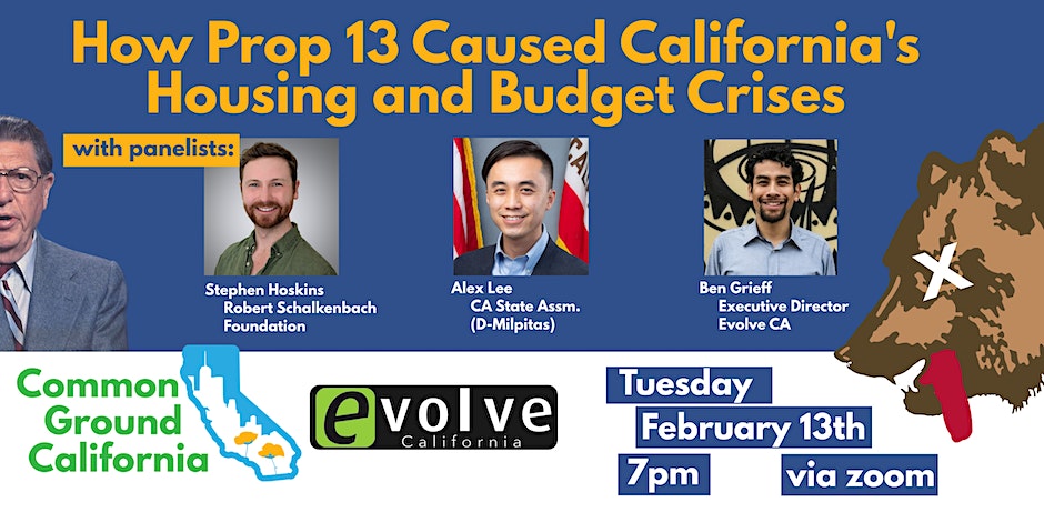 Don't have plans on Valentines Eve? Come spend it with us!

Learn about California's heartbreaking 💔💔housing and budget crises and how we got here. 
*Cough cough* #Prop13 

Register here👇🏽
eventbrite.com/e/webinar-how-…