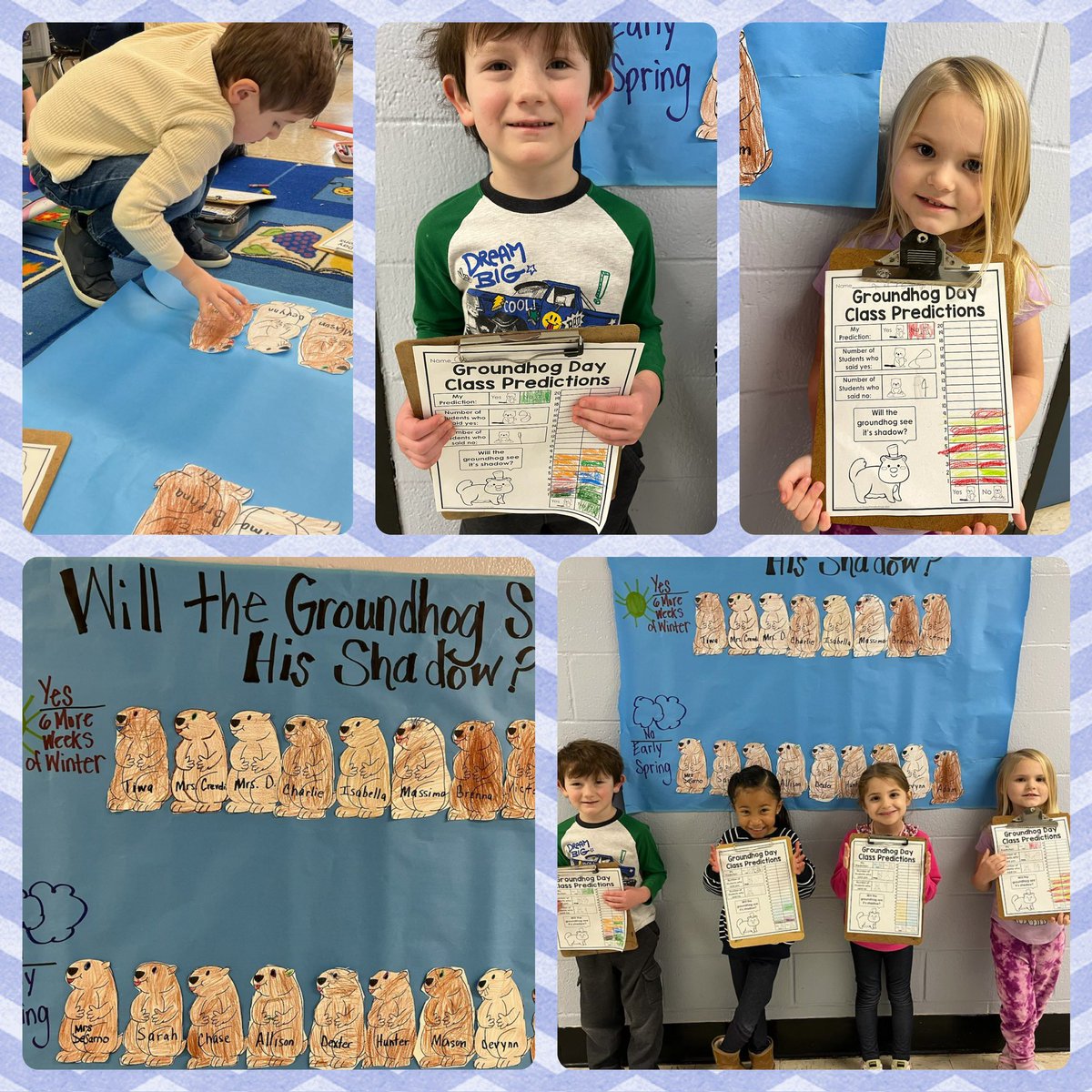 MNdesarno's tweet photo. Shadow Science: Students predicted if the groundhog will see his shadow and recorded the data. Next students learned how to use a light source to make shadows.#earlyspring #interpretingdata #shadowfun @VoorheesPrin @VoorheesPTA https://t.co/dtG2Xd2MrM