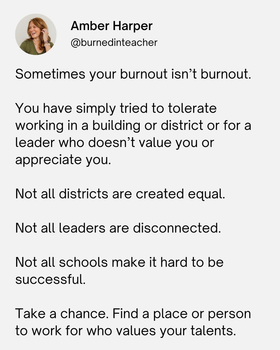 Have you found this to be true? Comment below and tell me how moving districts or schools has helped you stay in the profession. 

#teaching #education #edchat #teacherwellness