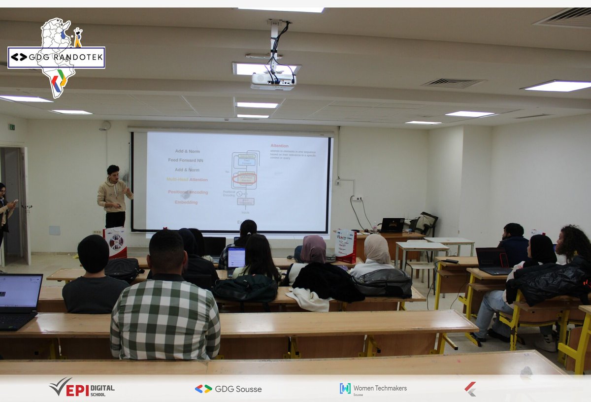 🤩Celebrate the success of our recent ML session! ✨
Kudos to the awesome trainer @TheShadeEngine   and big thanks to participants for the vibrant energy!⚡
#gdgrandotek #gdgsousse <a href="/wtm_sousse/">Women Techmakers Sousse</a>
#GDGMena #AI #ml #llm <a href="/googlecloud/">Google Cloud</a> @Nour_BOUAYADI <a href="/googledevs/">Google for Developers</a> <a href="/BarisYesugey/">Baris Yesugey</a>