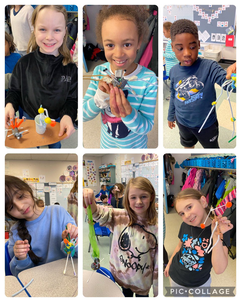 MrsEaton_BER's tweet photo. Students were so creative during our ‘Mystery Bag’ STEAM challenge. They used items in their bag to create a never seen before creature and then they told us what habitat it would live in (based on its features). https://t.co/8XDgcNoqjl