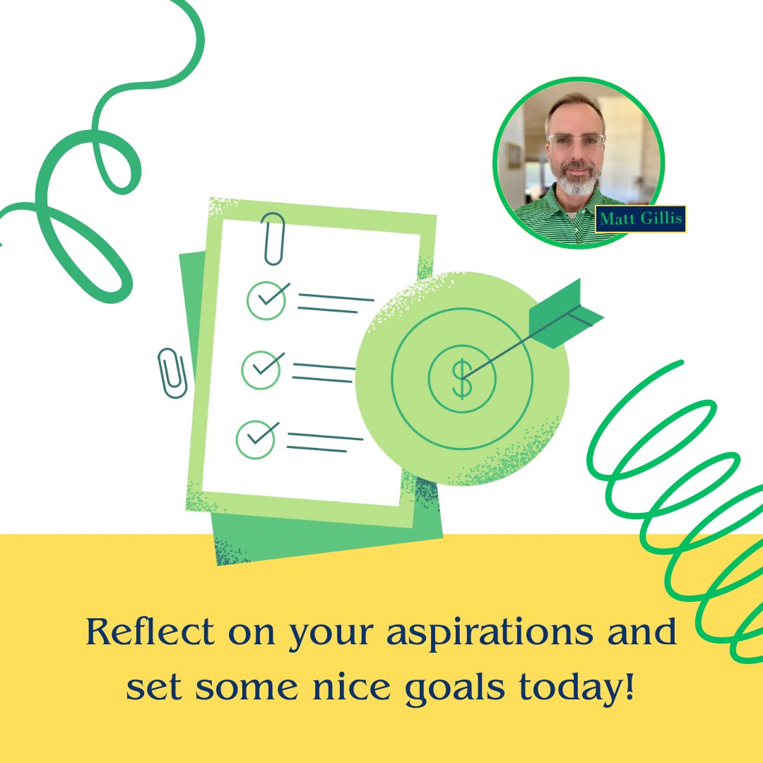 mattgillis's tweet photo. Set nice goals, not just SMART ones. It's important to aim for more than just specific, measurable, achievable, relevant, & time-bound objectives. Nice goals align with your values, inspire you, & make you feel good about yourself.#nicegoals #motivation #inspiration #MattGillis https://t.co/1HzqgtGxO6
