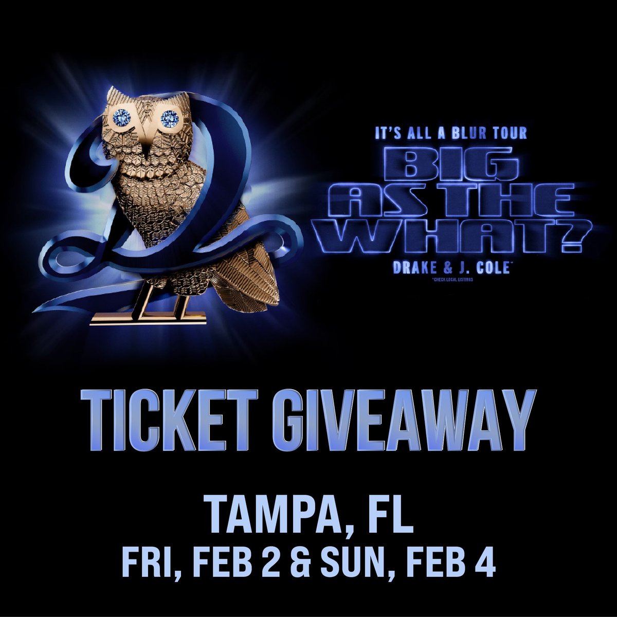 WordOnRd's tweet photo. ITS ALL A BLUR TOUR TICKET GIVEAWAY 

We’re giving away a pair of tickets for nights 1 &amp; 2 in Tampa, FL 🔥

To Enter: RT and reply with your date of choice. We’ll randomly pick one winner for each night and each winner will receive 2 tickets 🎫 https://t.co/nmczaMLPqT
